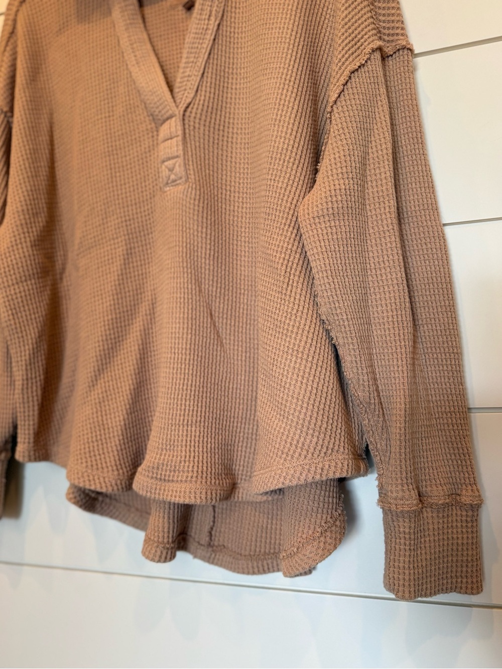 Aerie Lumberjane waffle knit polo sweatshirt Medium - Picture 7 of 9